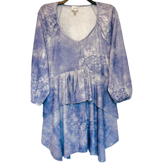 Cupio Tops - Cupio Tie Dye Tunic Purple Large